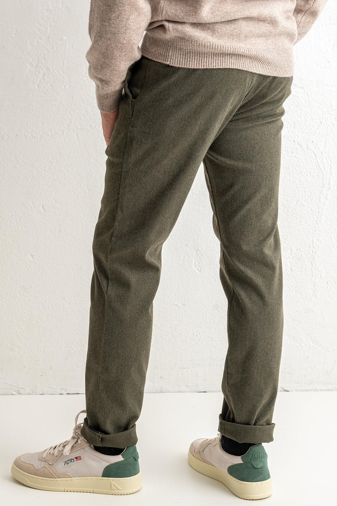 Theo 1067 Melange Trouser Dark Army