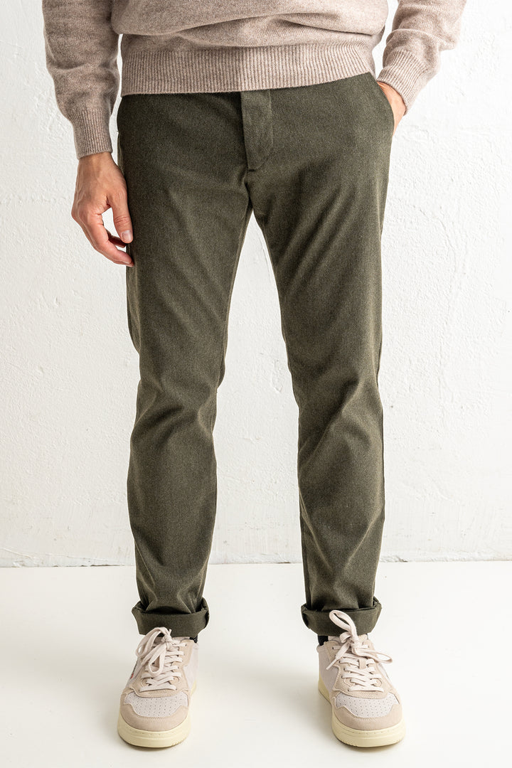 Theo 1067 Melange Trouser Dark Army