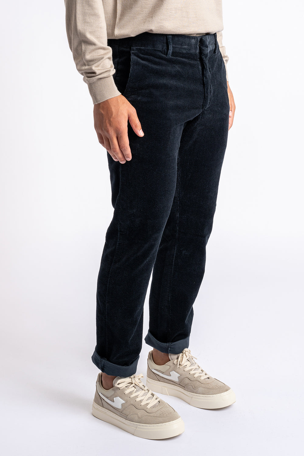 Theo Organic Trousers Navy Blue