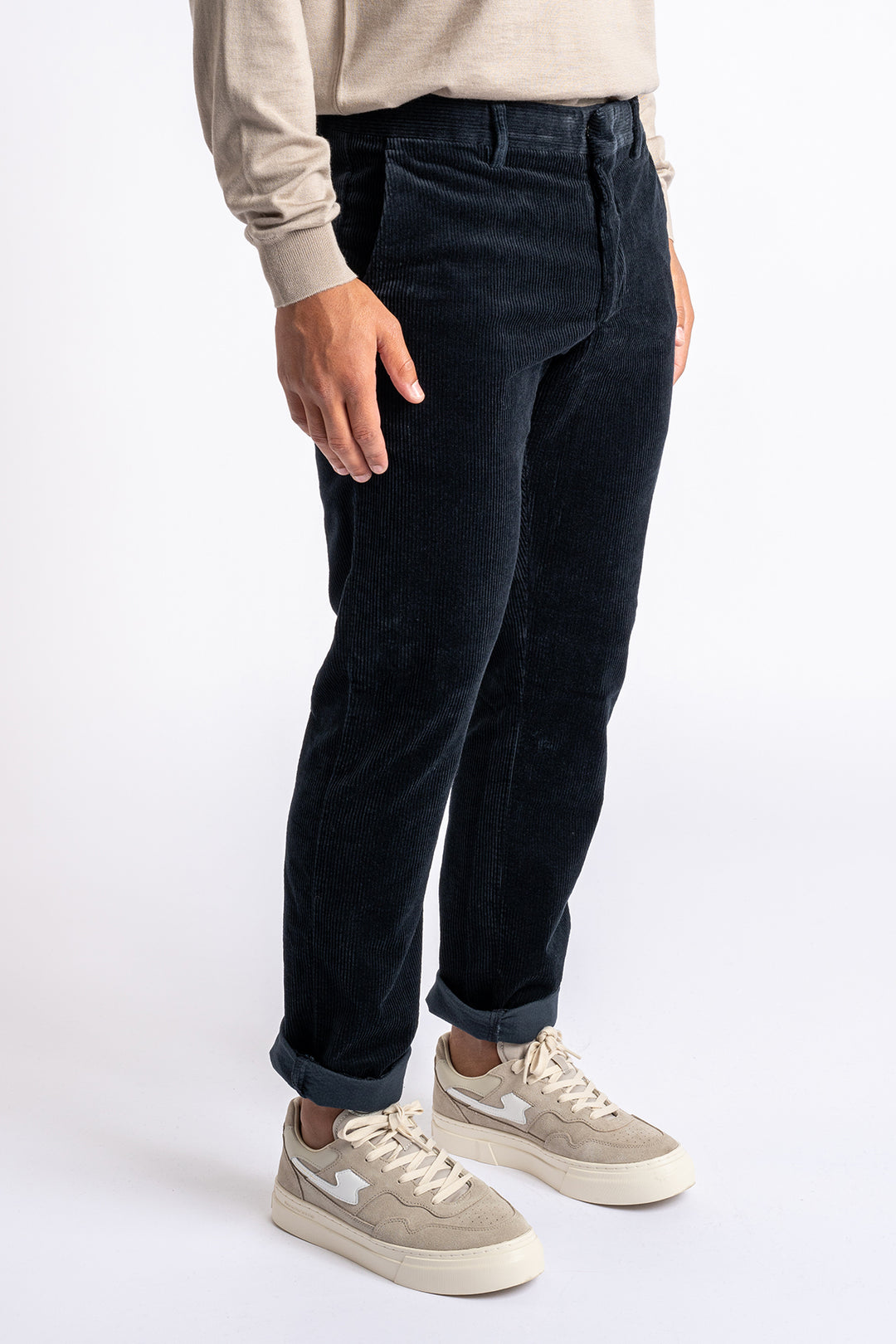 Theo Organic Trousers Navy Blue
