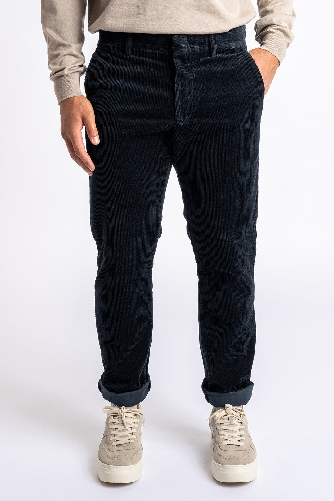 Theo Organic Trousers Navy Blue