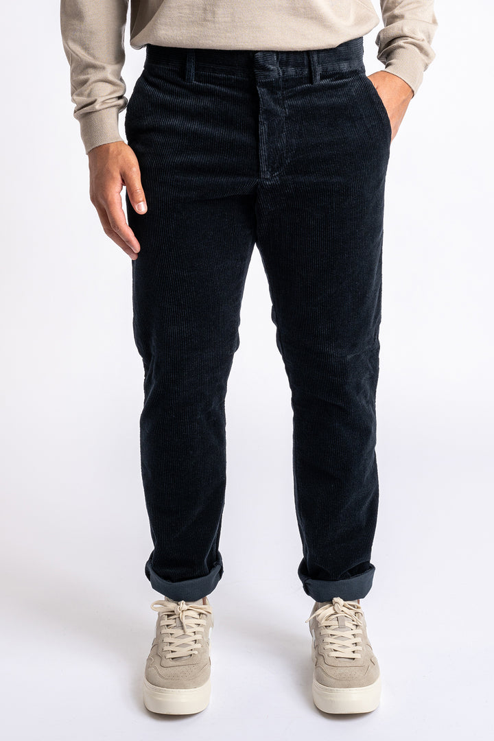 Theo Organic Trousers Navy Blue
