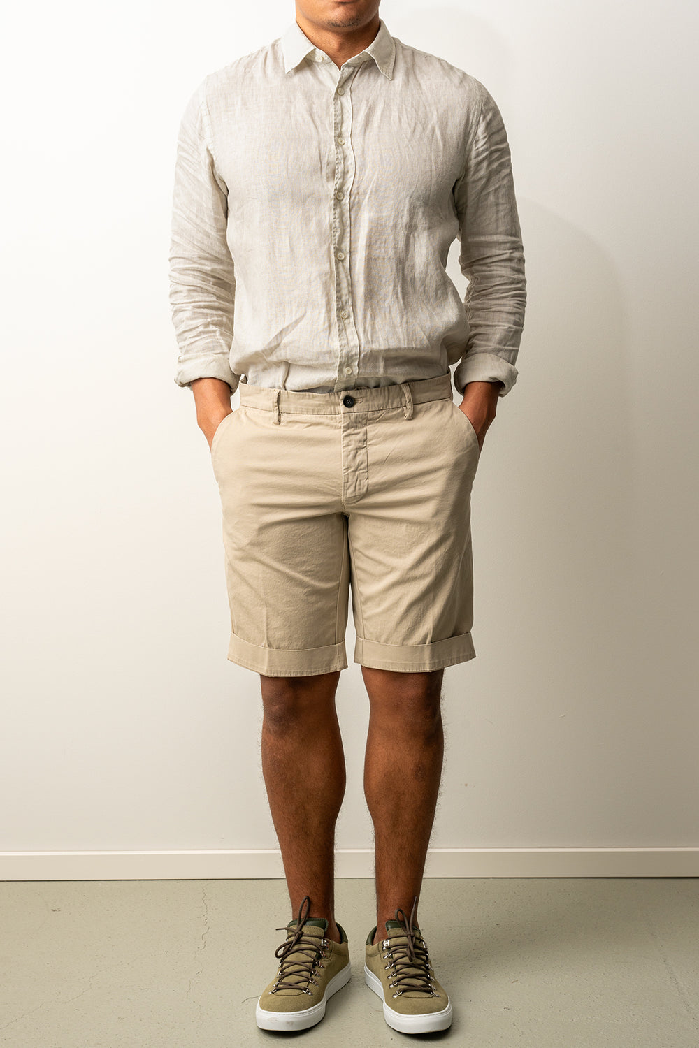 Torino Style Cotton Shorts Beige