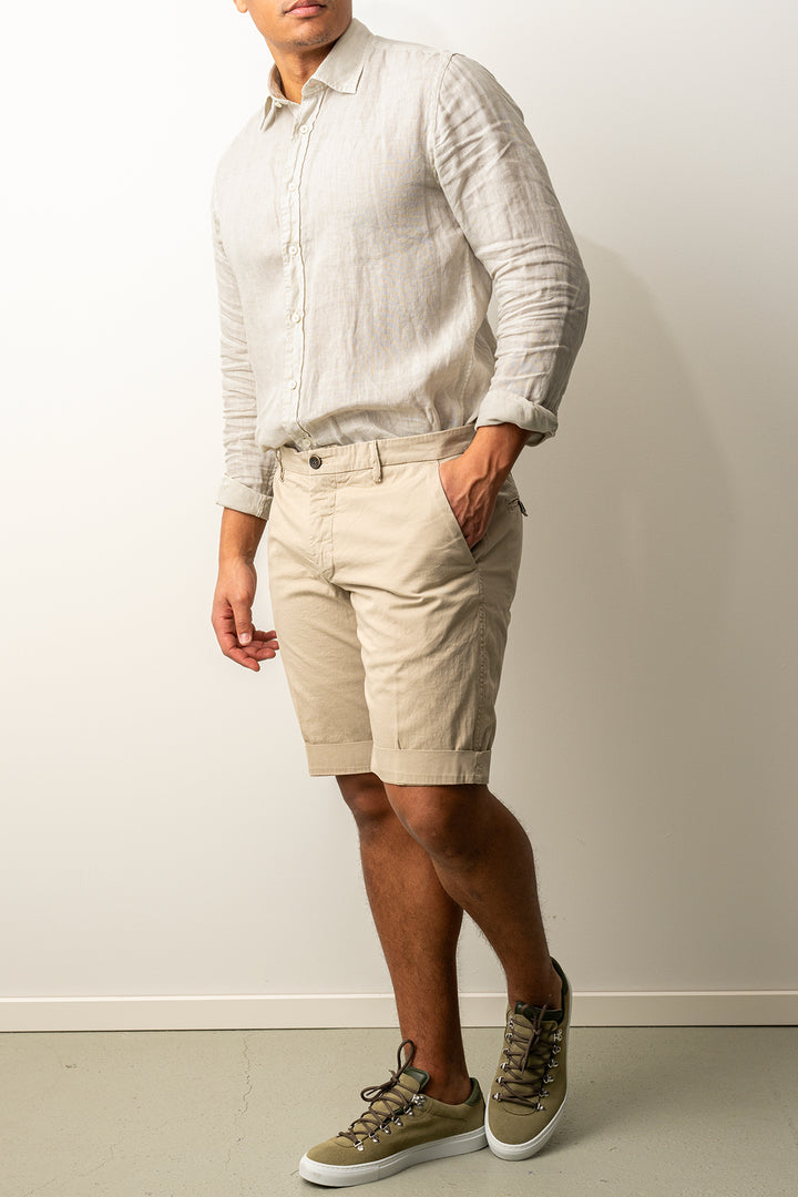 Torino Style Cotton Shorts Beige