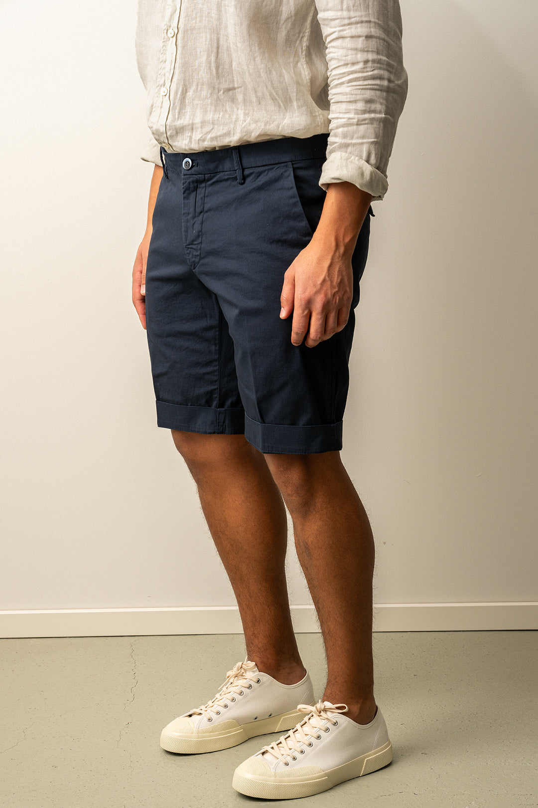 Torino Style Cotton Shorts Dark Navy