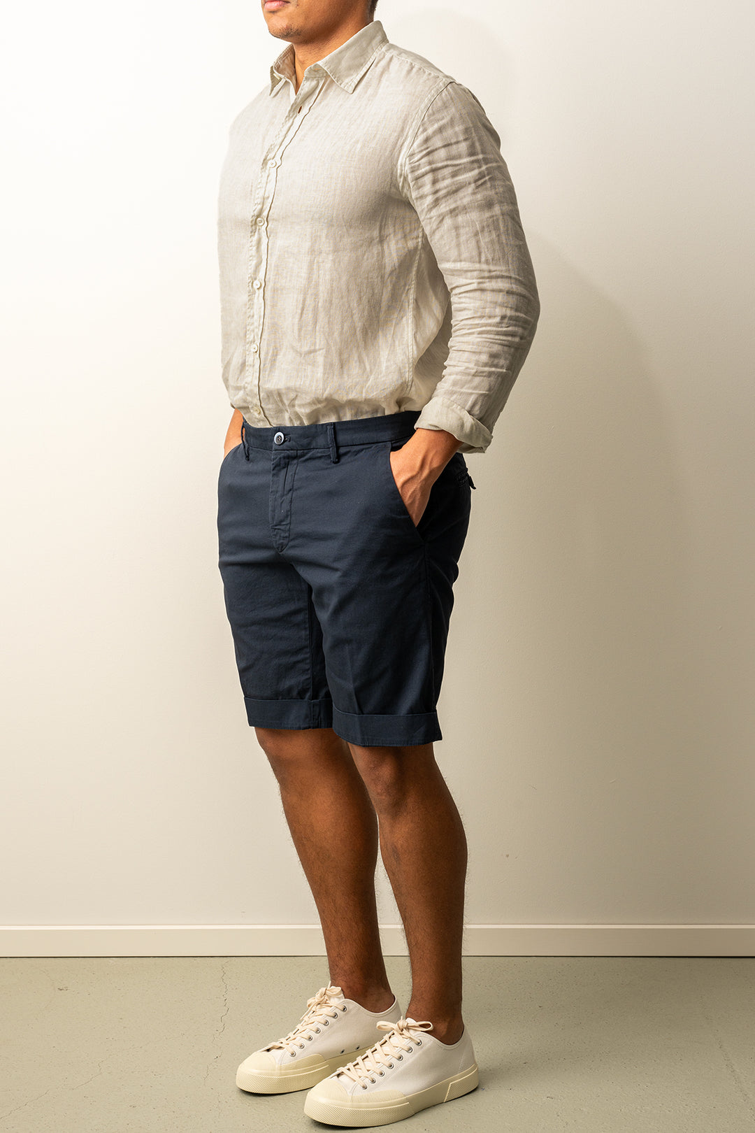 Torino Style Cotton Shorts Dark Navy