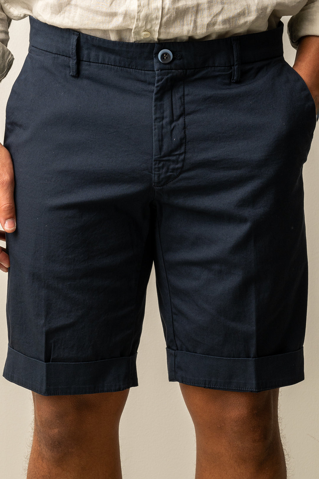Torino Style Cotton Shorts Dark Navy