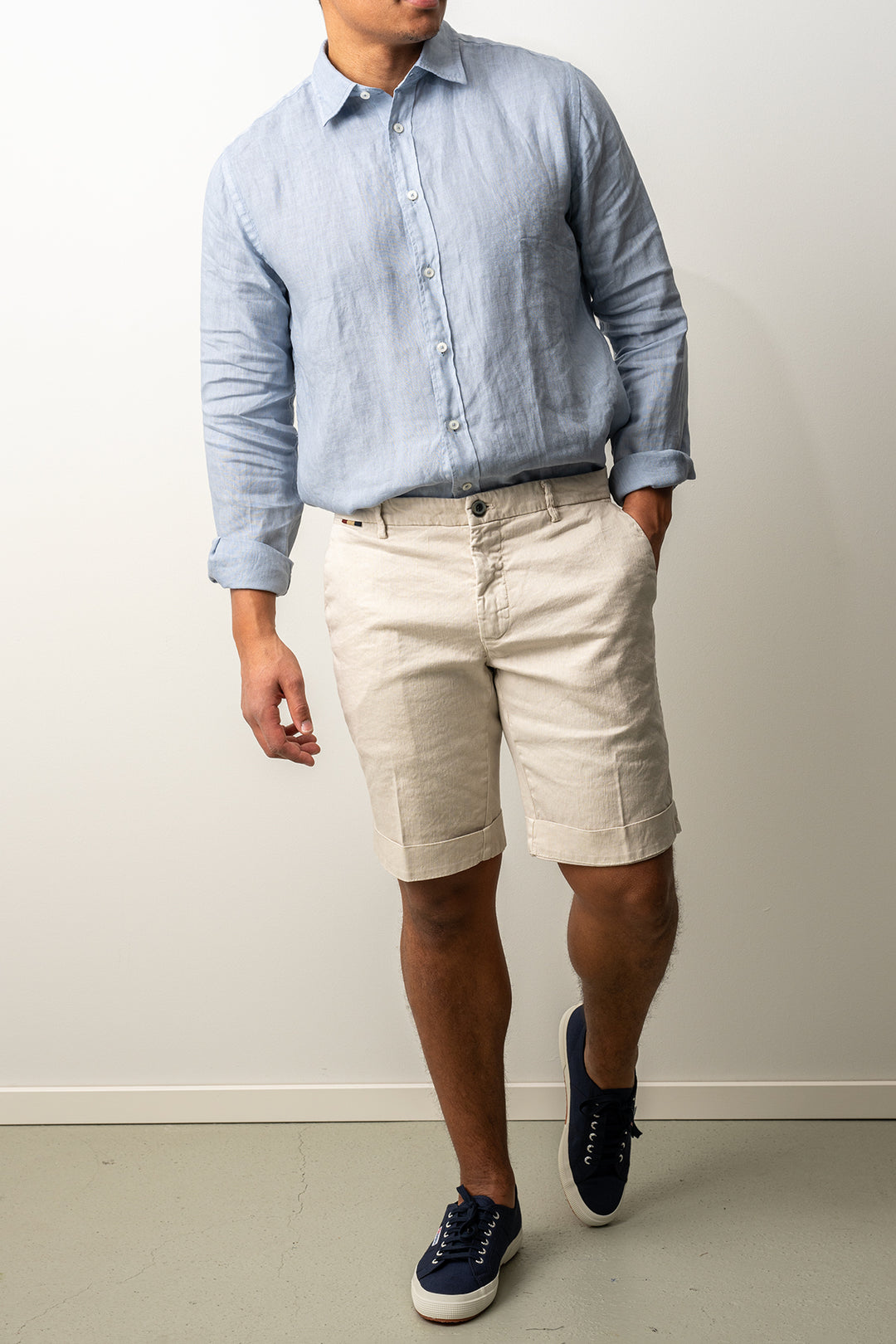 Torino Style Linen Shorts Beige