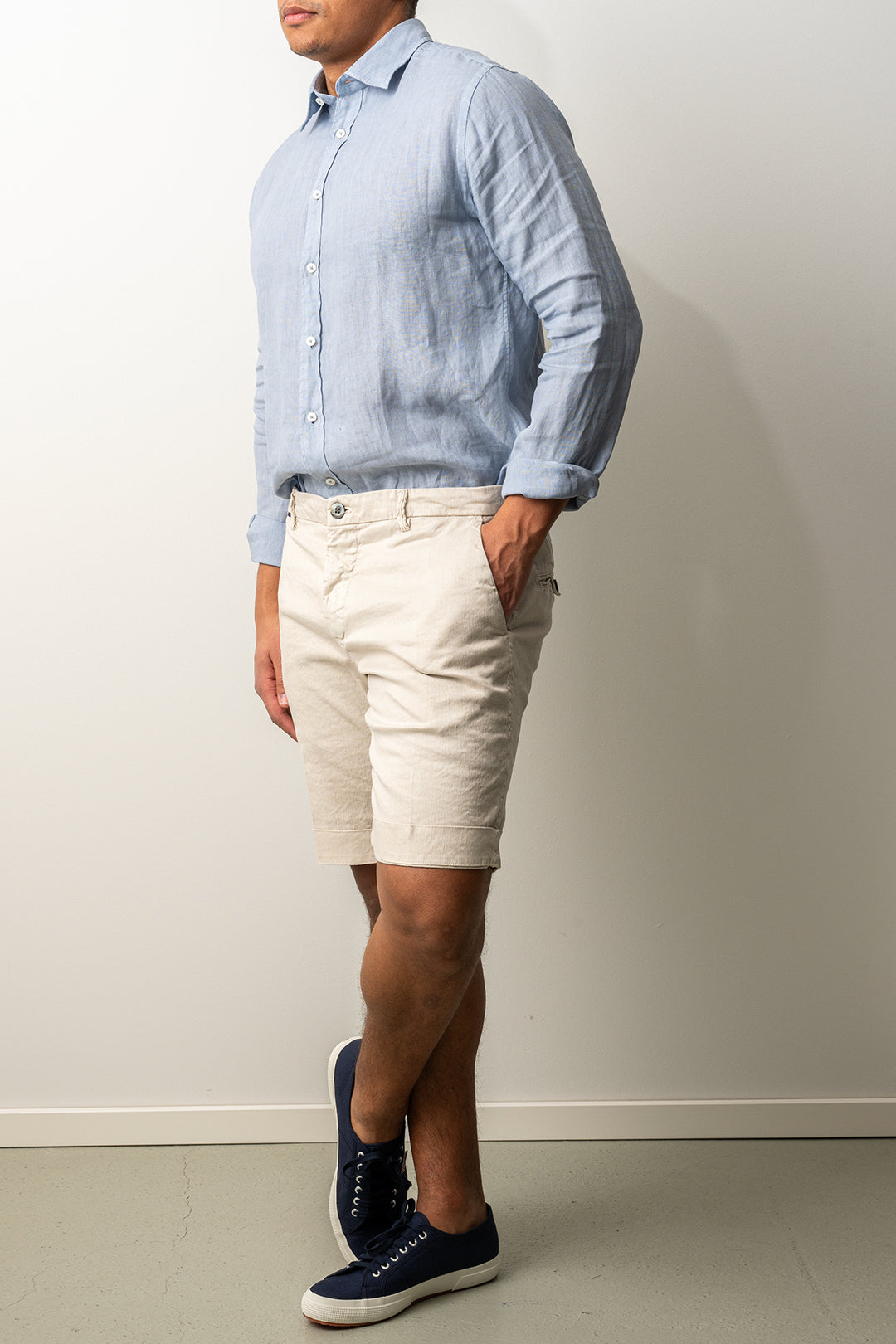 Torino Style Linen Shorts Beige