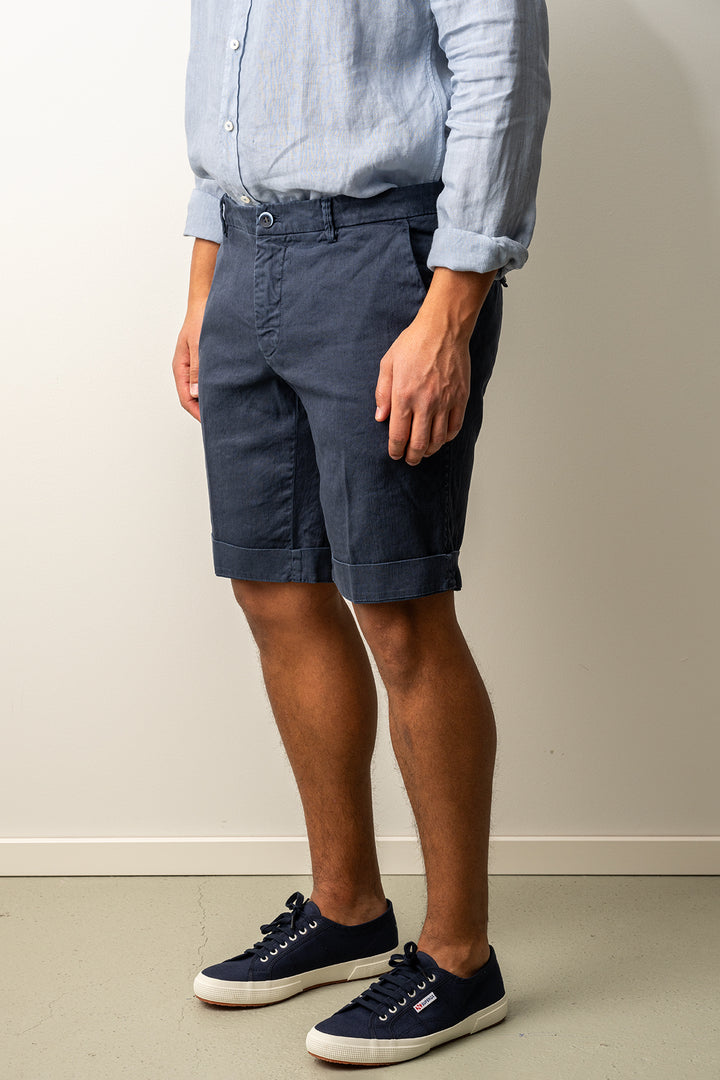 Torino Style Linen Shorts Navy