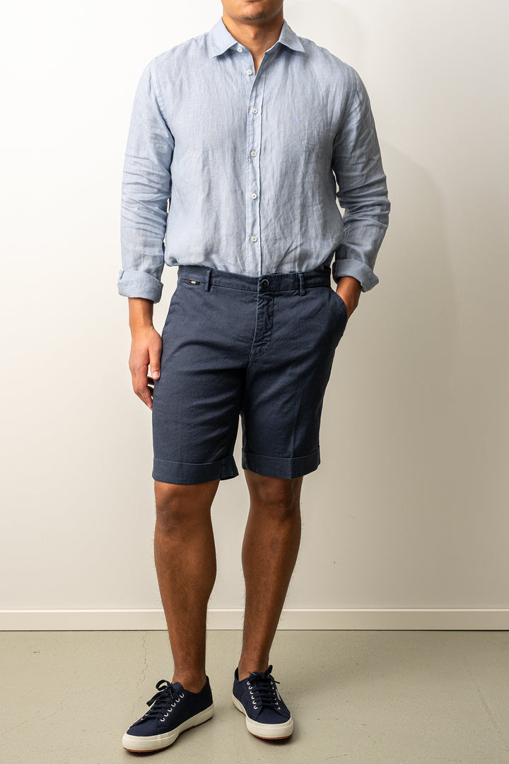 Torino Style Linen Shorts Navy
