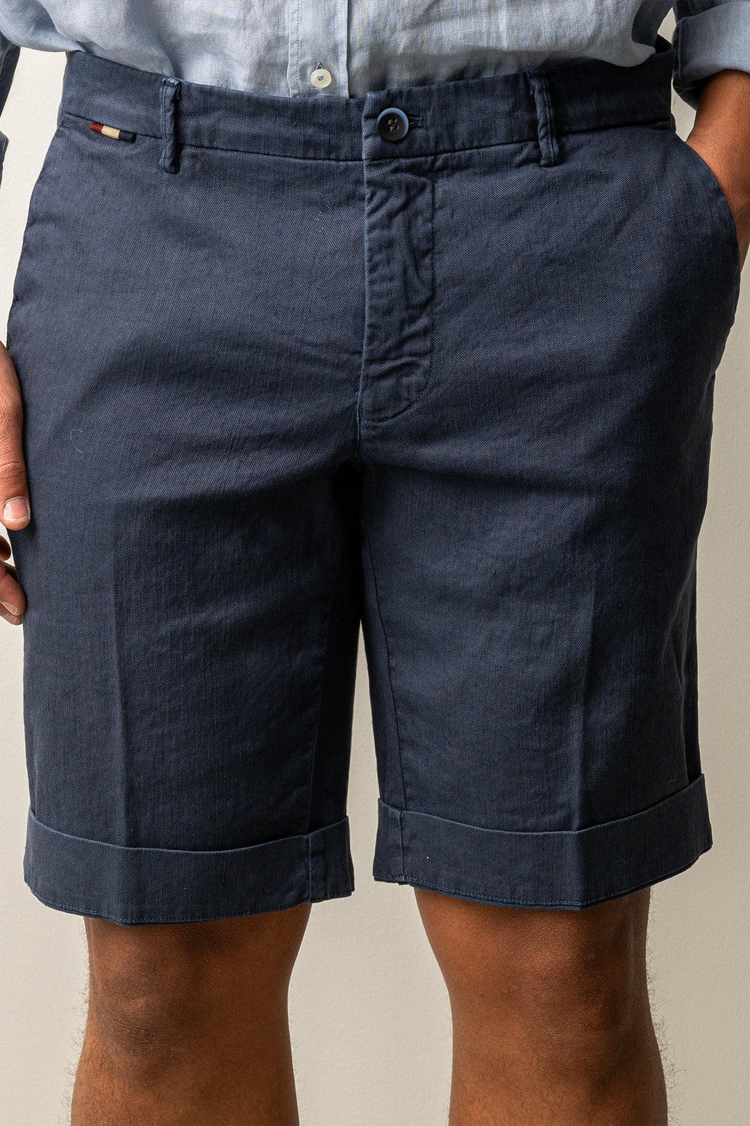 Torino Style Linen Shorts Navy