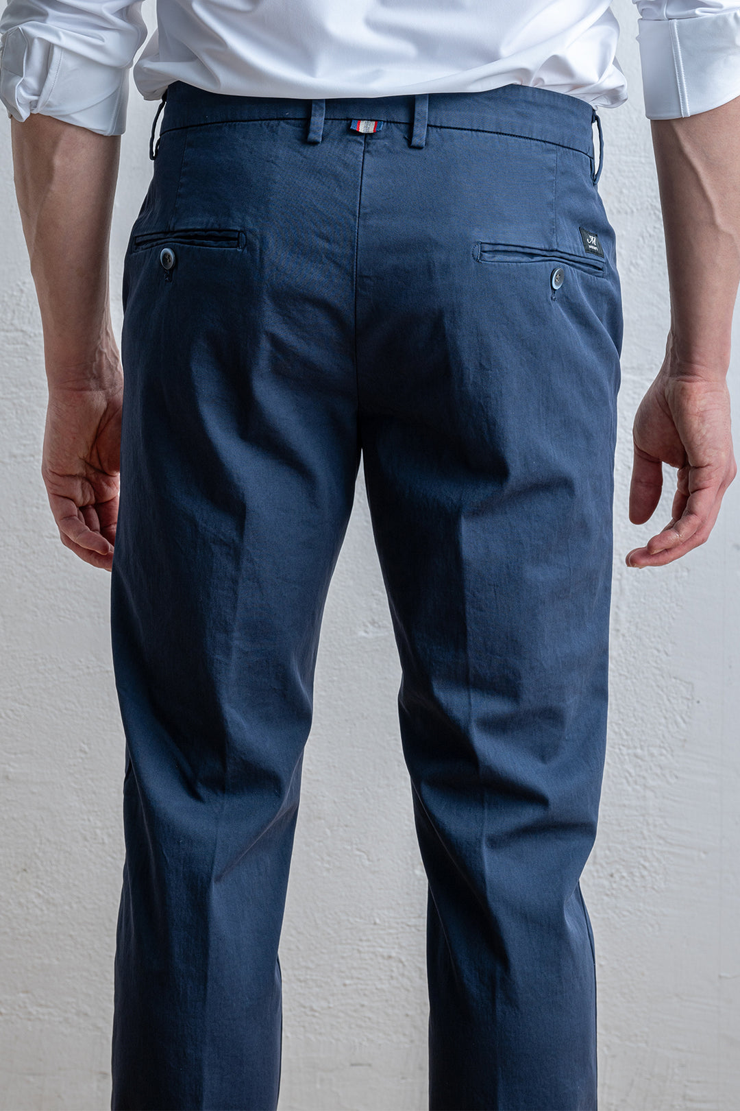 Torino Style Pique Cotton Trouser Navy