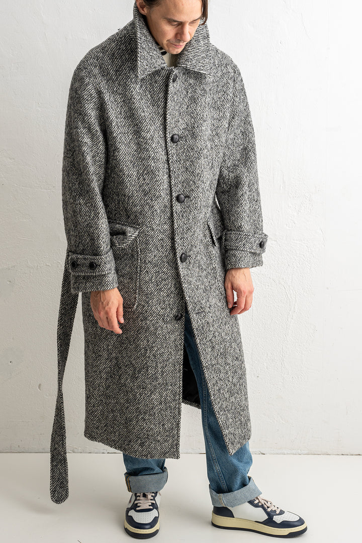 Tweed Wool Coat Black