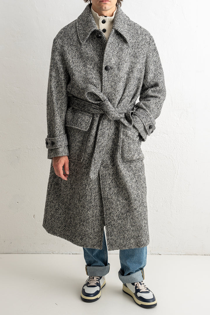 Tweed Wool Coat Black