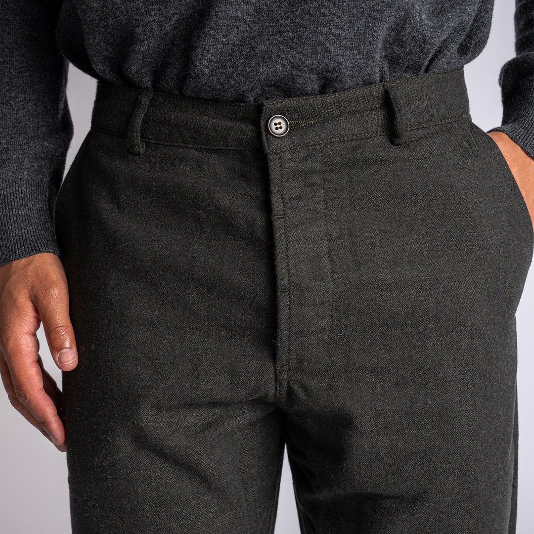 Military Wool Chinos Olive