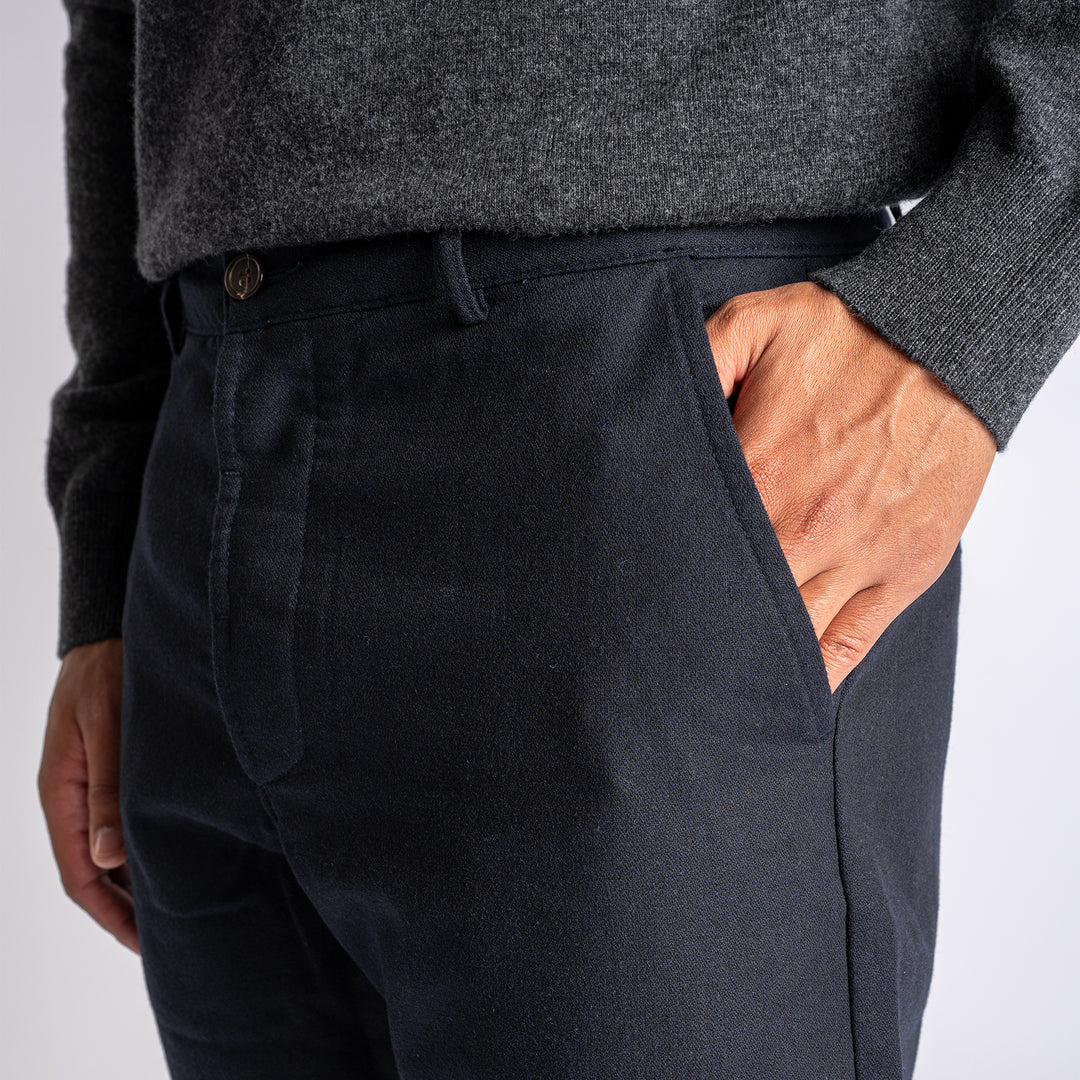 Military Wool Chinos Navy