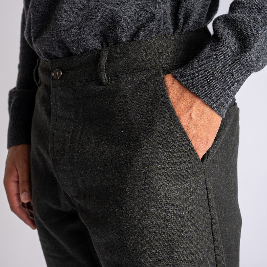 Military Wool Chinos Olive