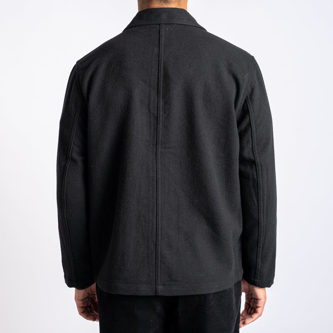 Recycled Wool Utility Jacket Black