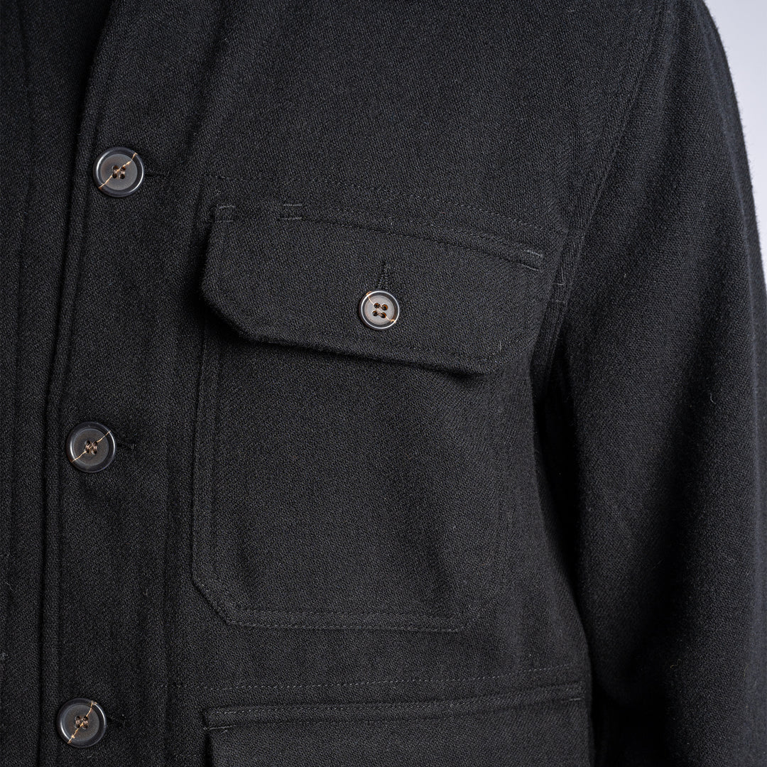 Recycled Wool Utility Jacket Black