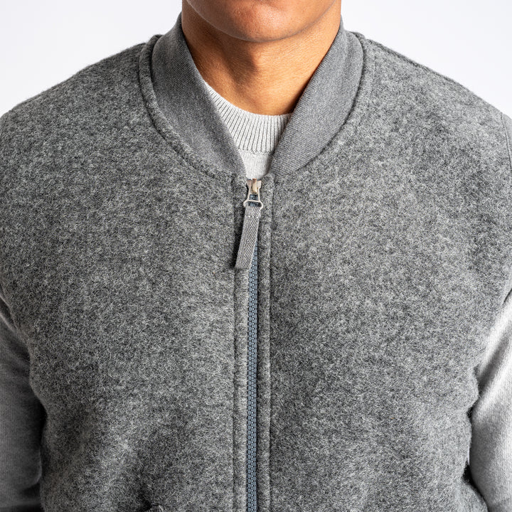 Fleece Zip Waistcoat Grey Marl