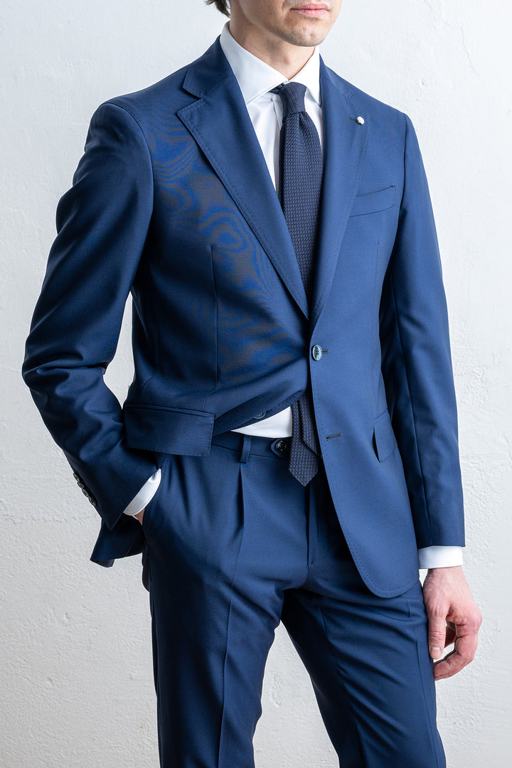 Unlined Jacket One Pleated Suit NAVY