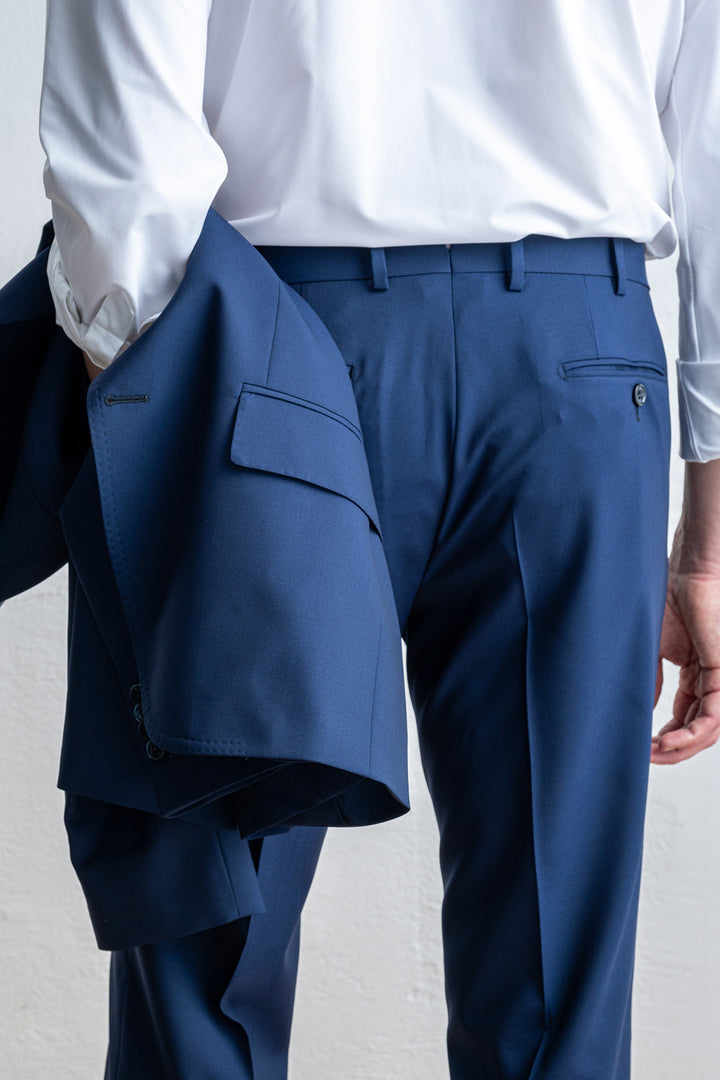 Unlined Jacket One Pleated Suit NAVY