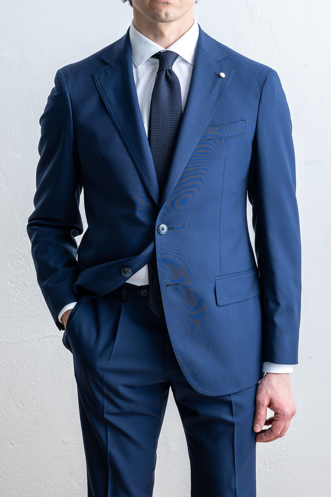 Unlined Jacket One Pleated Suit NAVY