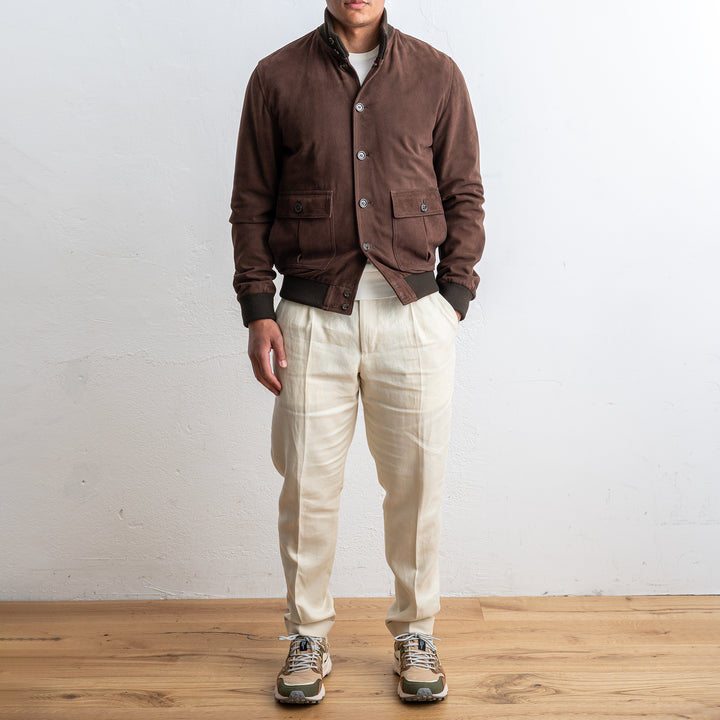 Lined Valstarino Suede Jacket CAFFÈ