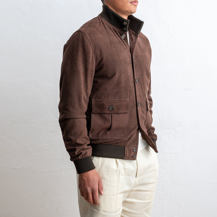 Lined Valstarino Suede Jacket CAFFÈ