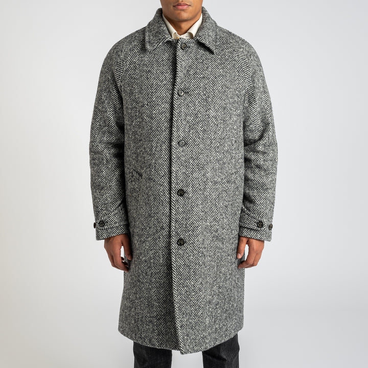 Vittorio Herringbone Overcoat Grey