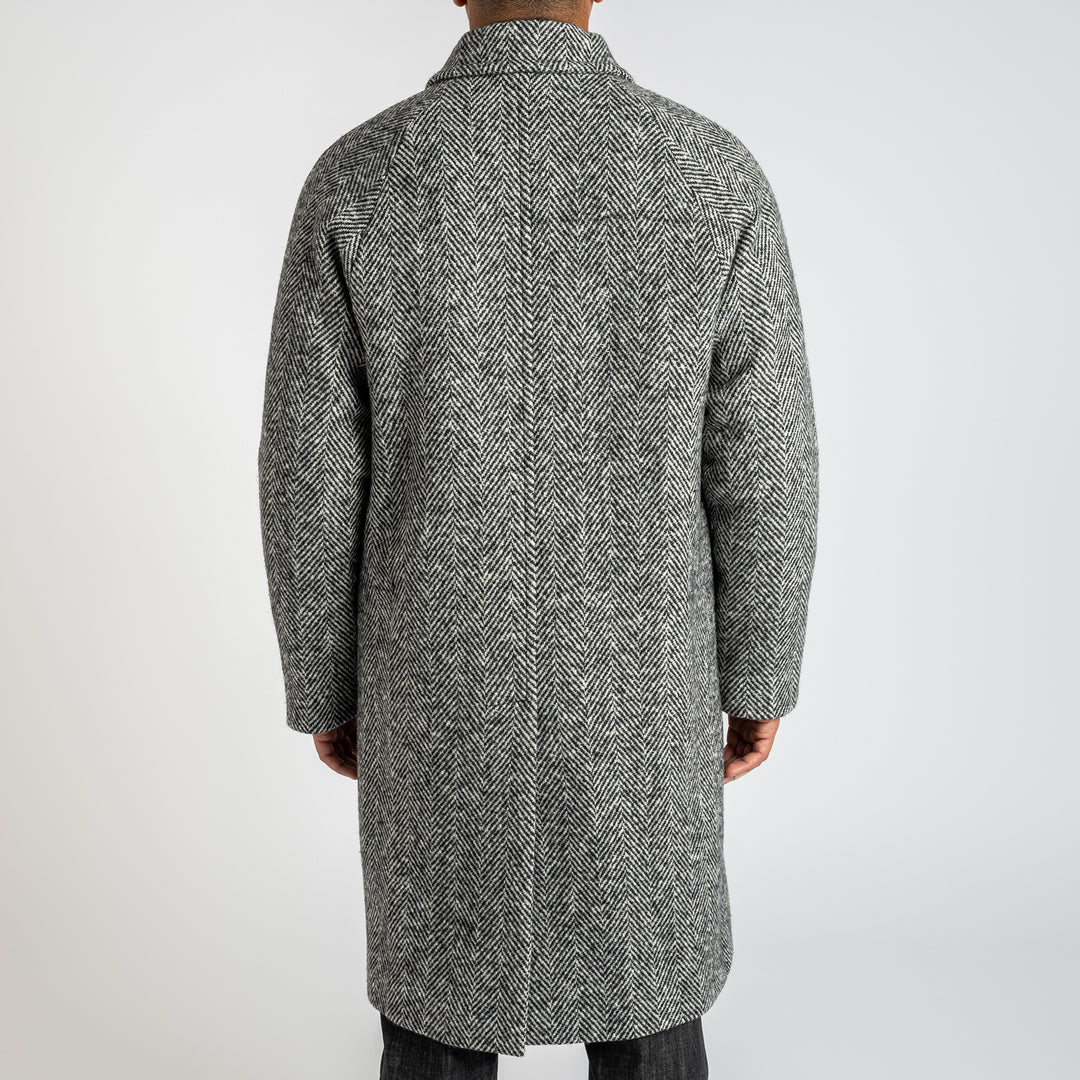 Vittorio Herringbone Overcoat Grey