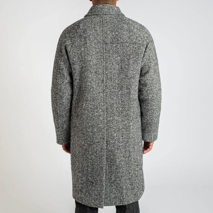 Vittorio Herringbone Overcoat Grey