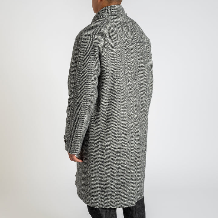 Vittorio Herringbone Overcoat Grey