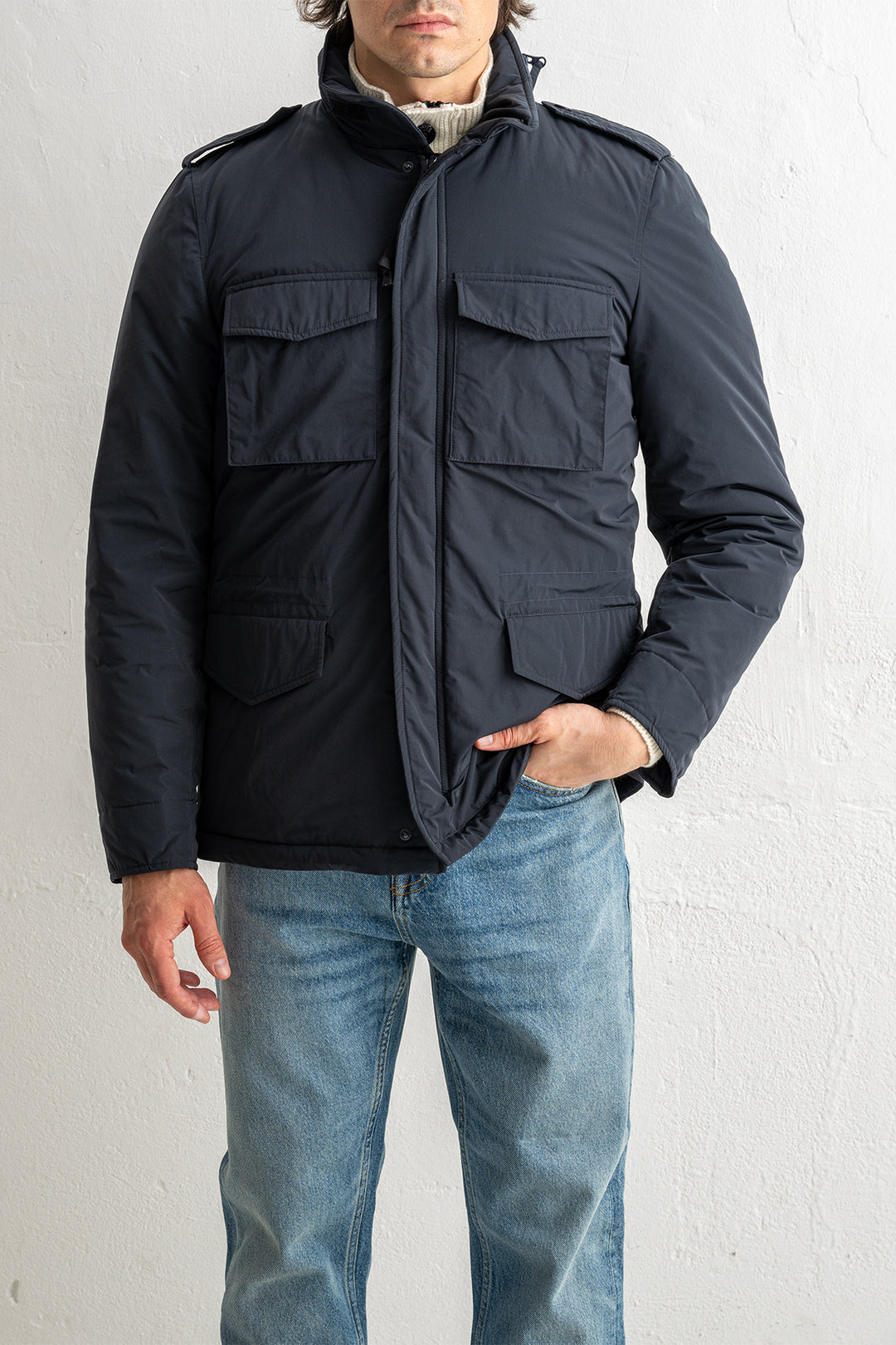 Vento Nylon Minifield Jacket Navy