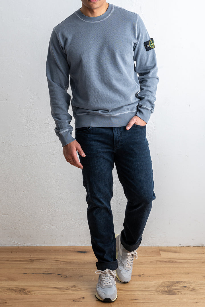 Washed Cotton Sweatshirt Blue