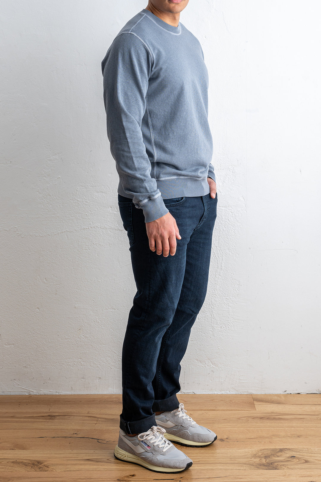 Washed Cotton Sweatshirt Blue