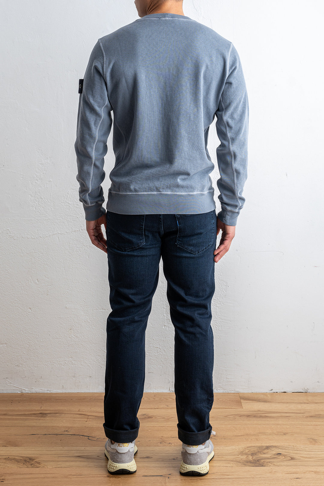 Washed Cotton Sweatshirt Blue