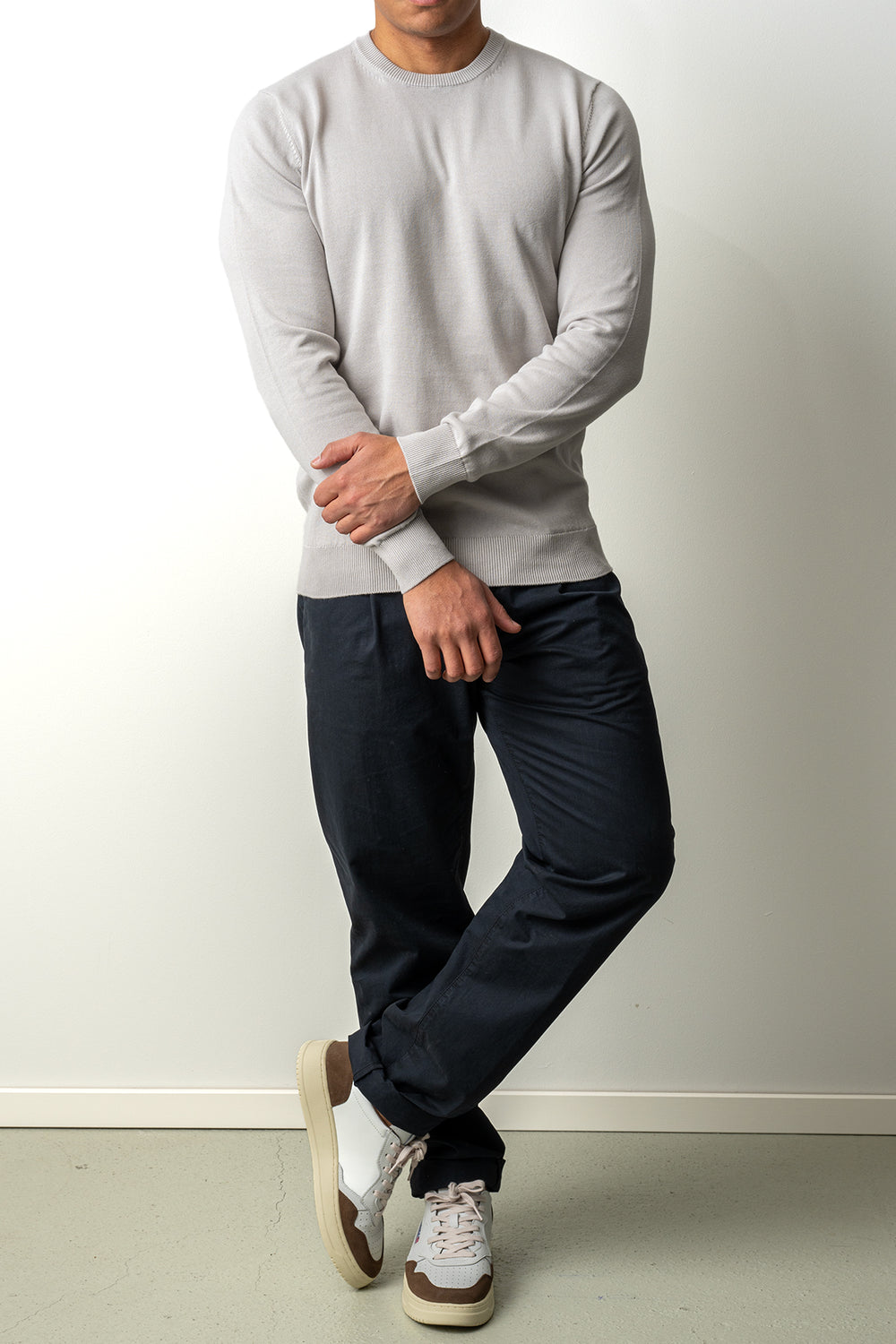 Washed Crewneck Sweater Ash Grey