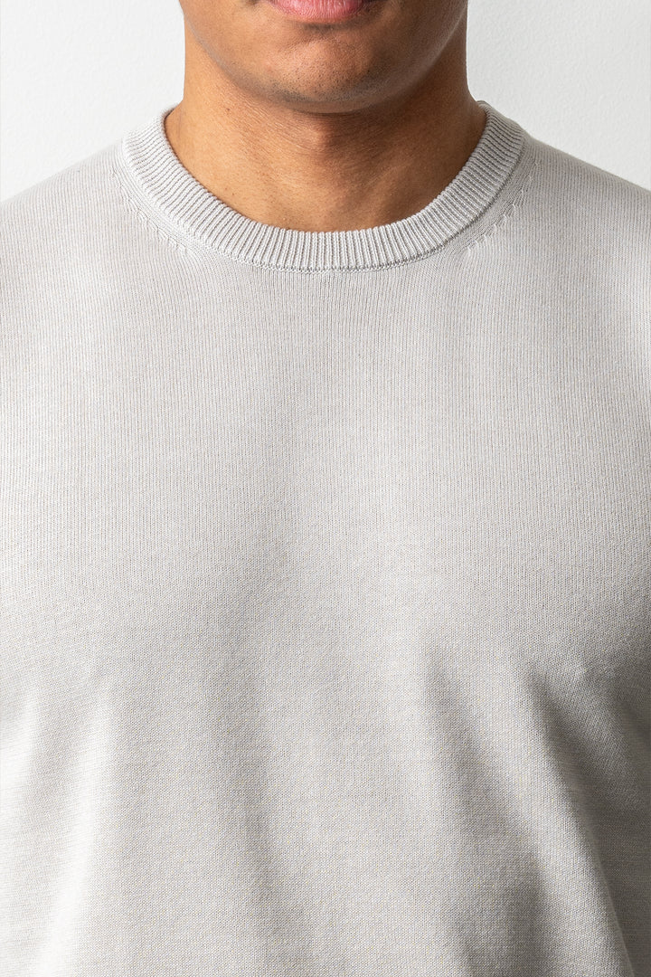 Washed Crewneck Sweater Ash Grey