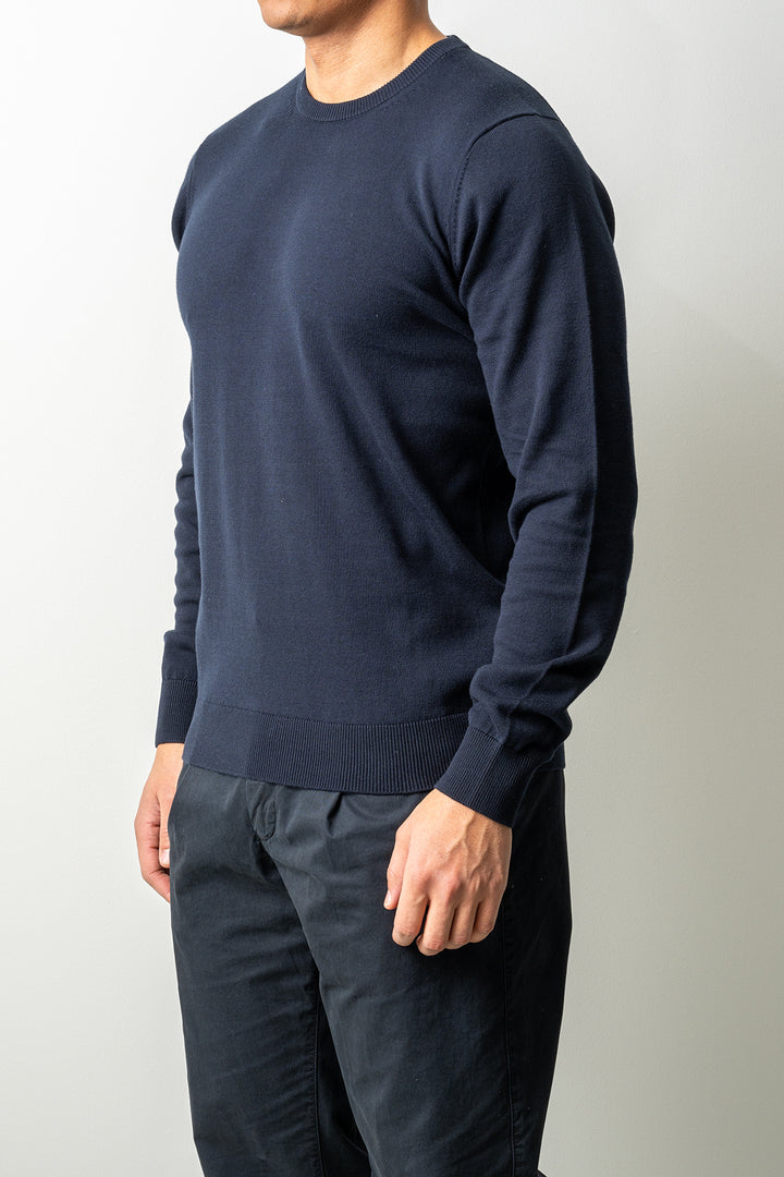 Washed Crewneck Sweater Navy