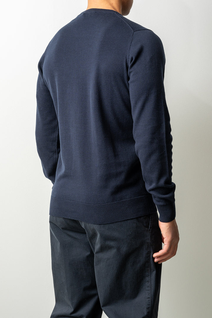 Washed Crewneck Sweater Navy