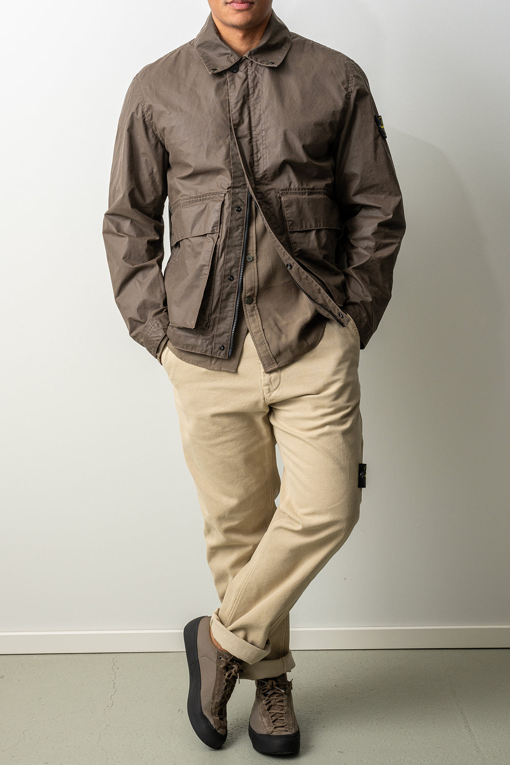 Waxed Pigment Cotton Tela Jacket 4100054 Shadow Brown