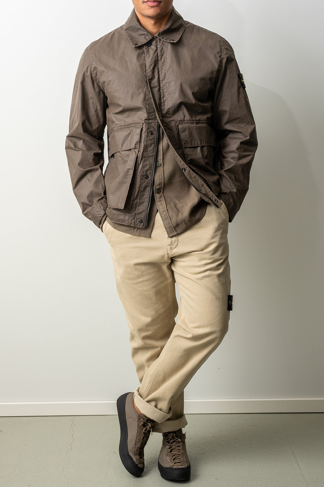 Waxed Pigment Cotton Tela Jacket 4100054 Shadow Brown