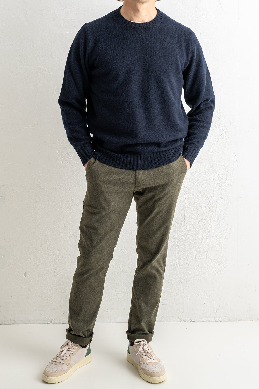 Wool Cashmere Crewneck NAVY