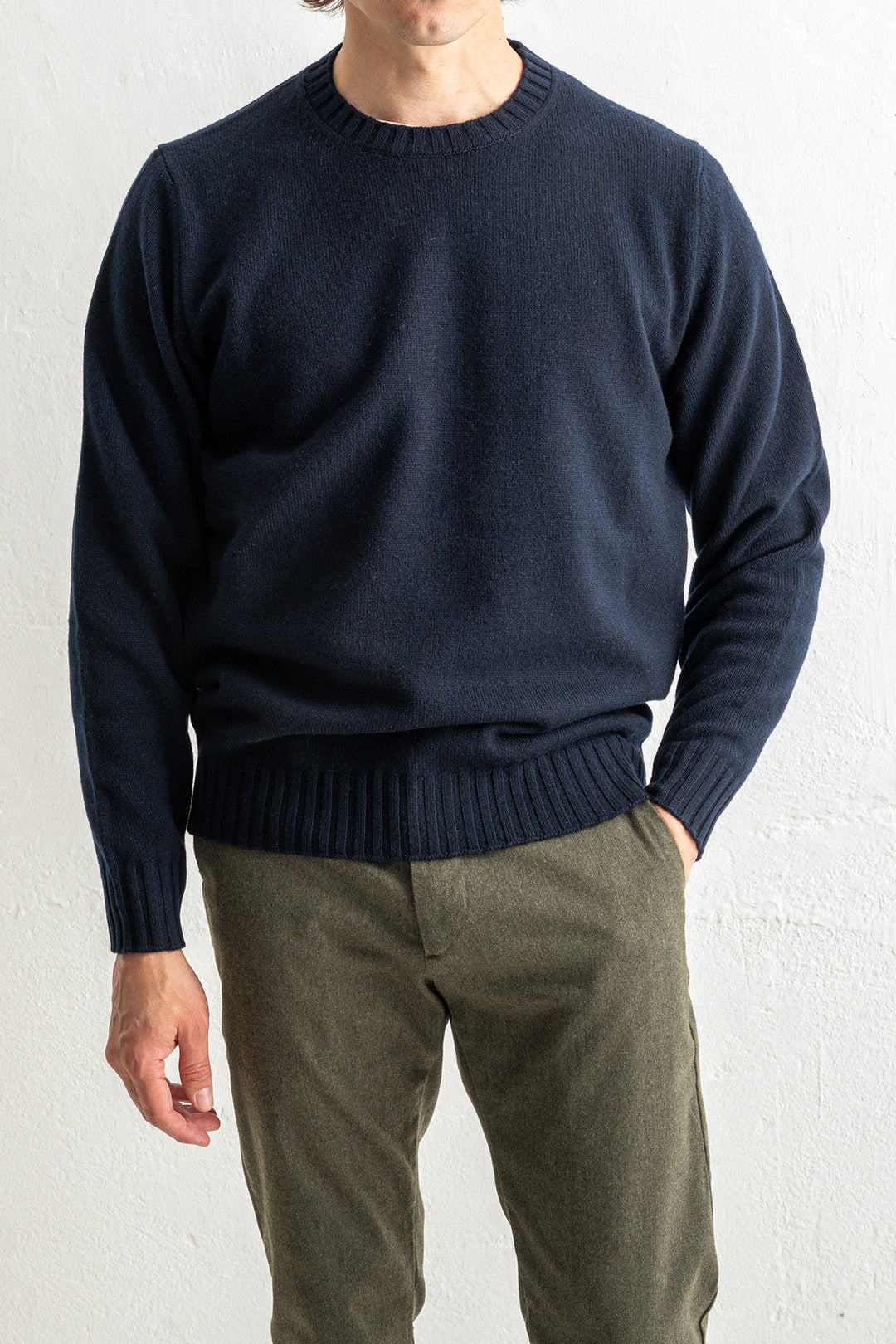 Wool Cashmere Crewneck NAVY