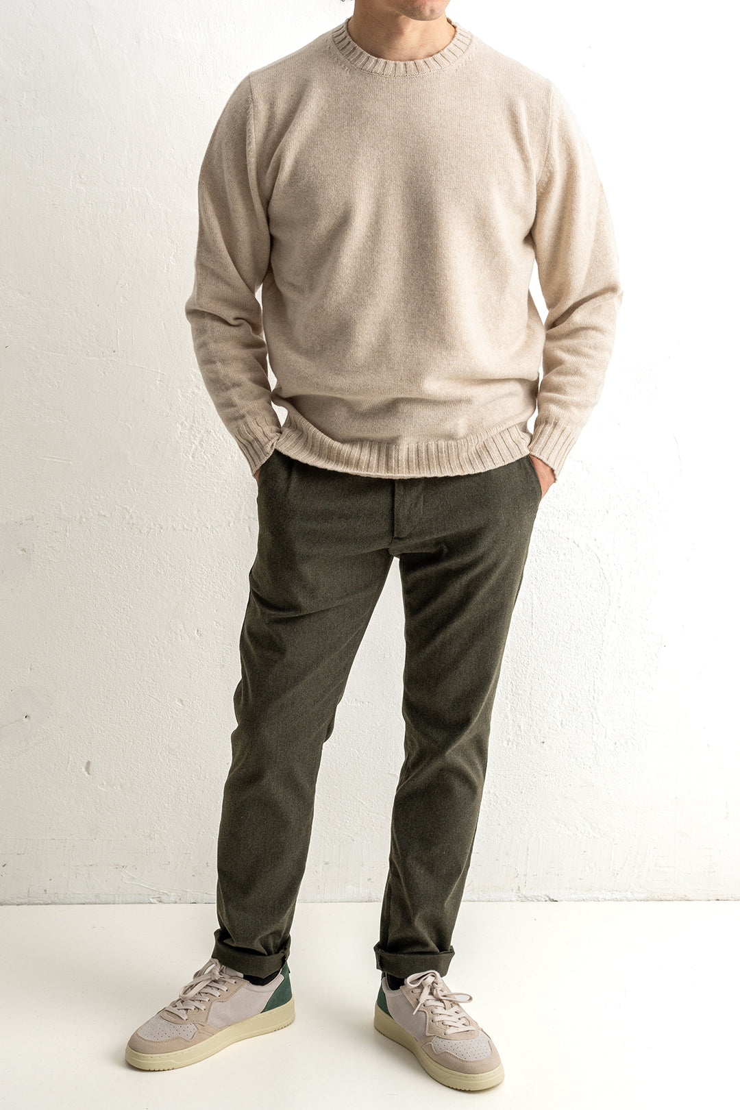 Wool Cashmere Crewneck OFFWHITE