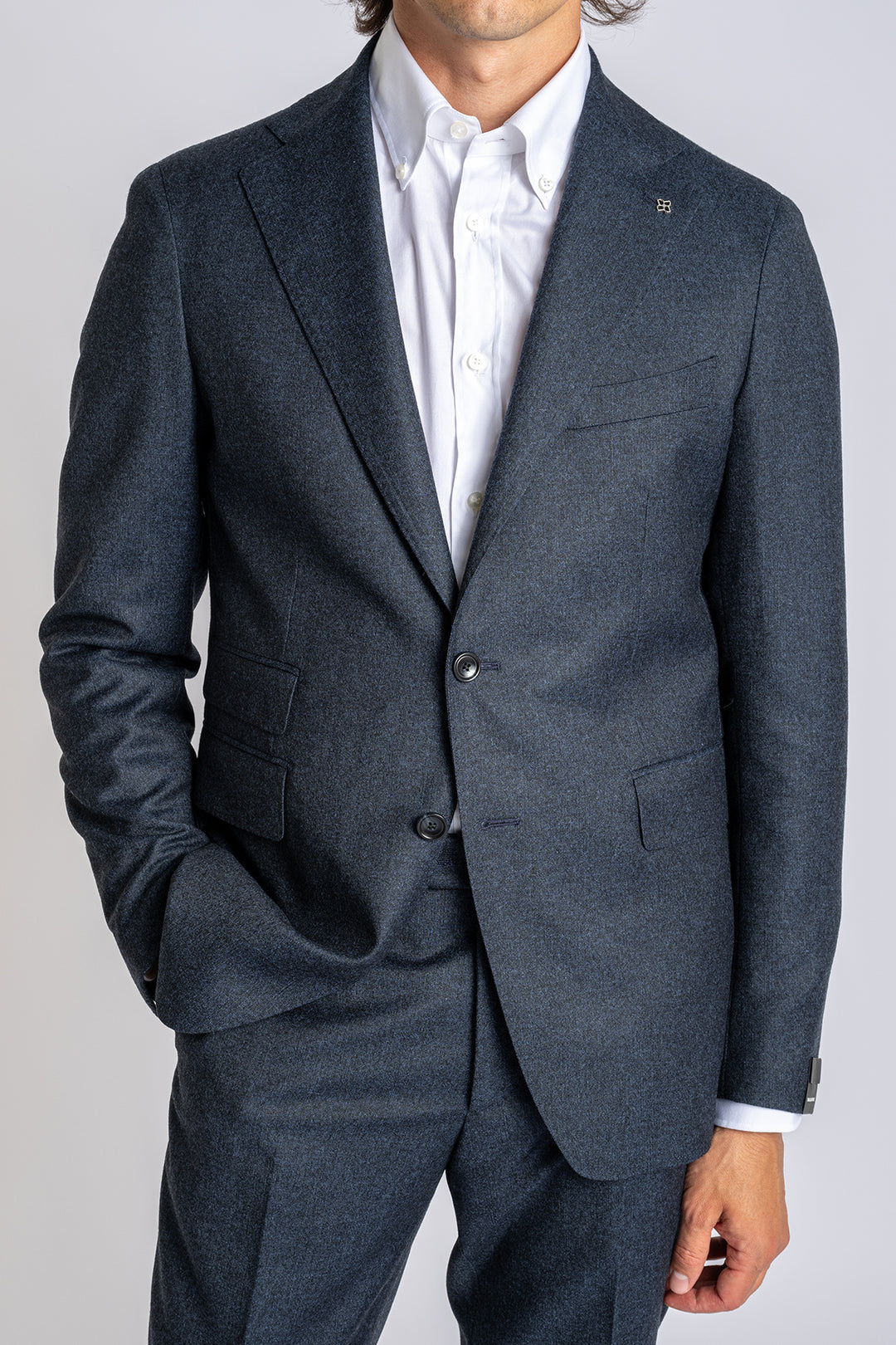 Wool Flanell Suit Navy