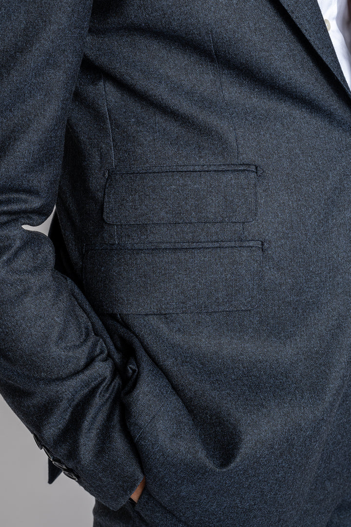 Wool Flanell Suit Navy