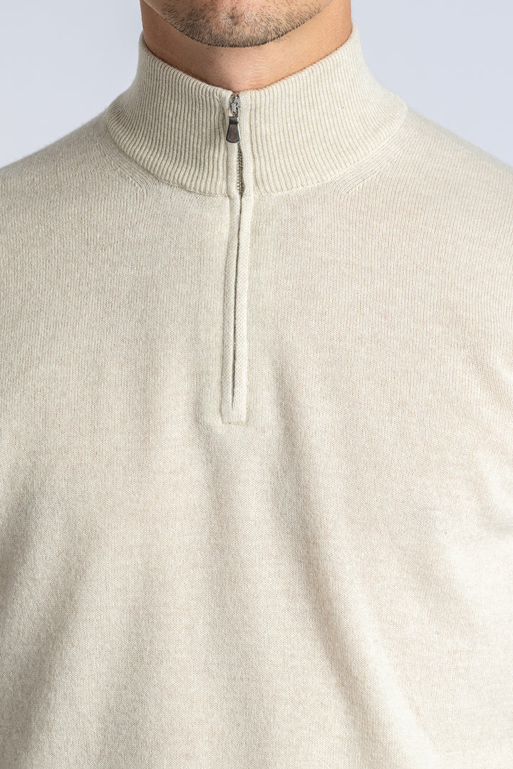Wool Half Zip Beige